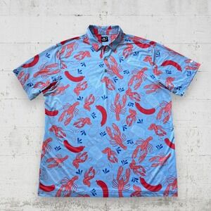 Raised By Coyotes Crawfish Boil Seafood Golf Performance Polo Shirt 2XL AOP